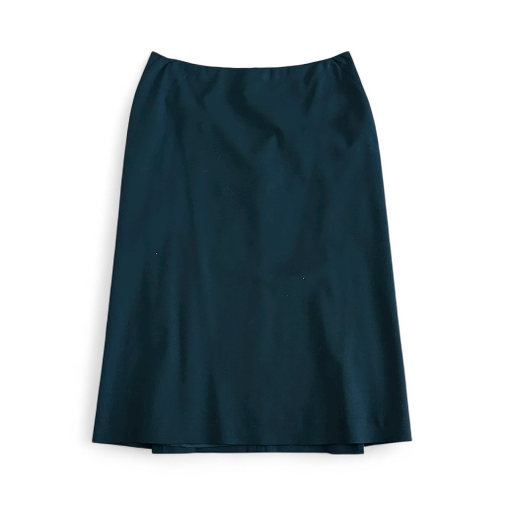Jil Sander Black Wool Straight Skirt with Back Pleats Women's Size US 8